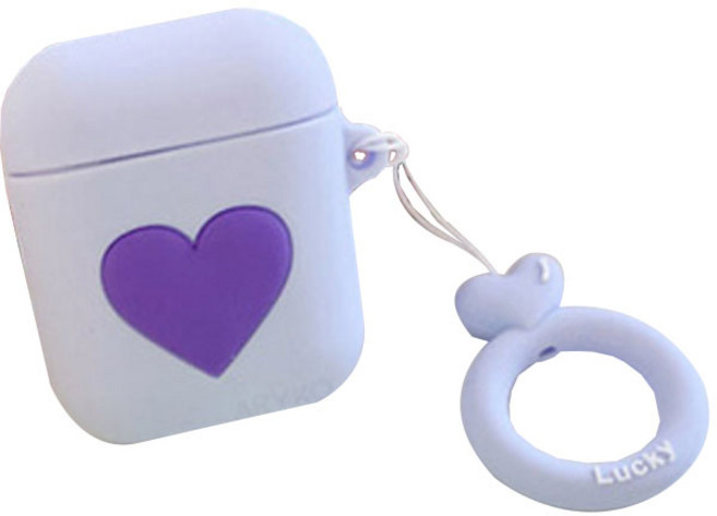 아리코 럭키 하트 에어팟 케이스, 퍼플, 1개