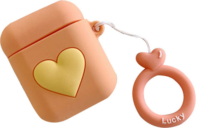 아리코 럭키 하트 에어팟 케이스, 오렌지, 1개