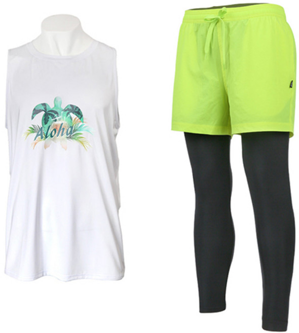 벤디스 남성용 프리츠 래쉬가드 상의 M202 + 워터레깅스 반피 A805 세트