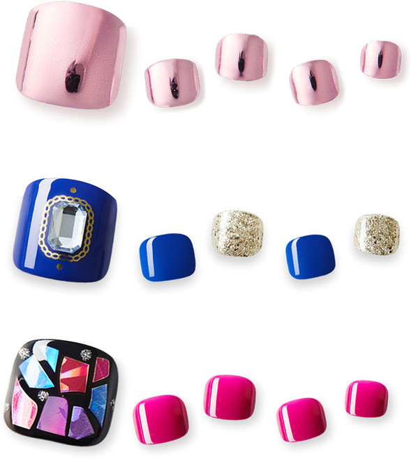 키스뉴욕 프레스앤고 패디팁 3종 세트, 아테나, 메탈릭로즈, 퍼플글래스, 1개