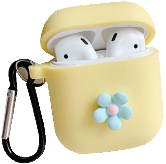 아리코 스몰 플라워 에어팟 케이스, 옐로우, 1개