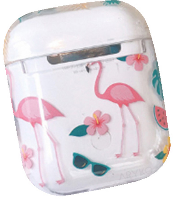 아리코 하와이안 투명 젤리 에어팟 케이스, 플라밍고, 1개