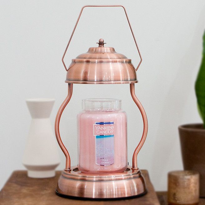 더스윗 터치 스위치 엔틱 카퍼 캔들워머 + 양키캔들 라지자 + 할로겐전구 2p, 핑크샌드