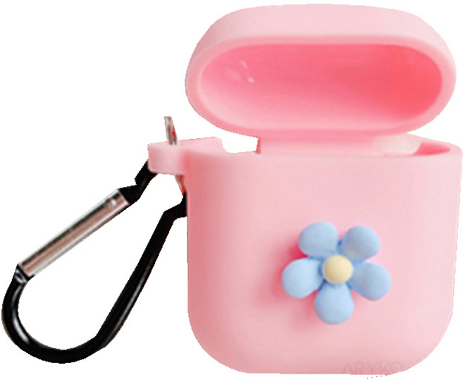 아리코 스몰 플라워 에어팟 케이스, 핑크, 1개