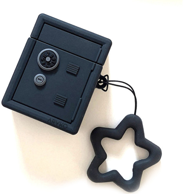 아리코 금고 스타링 실리콘 에어팟 케이스, 블랙, 1개