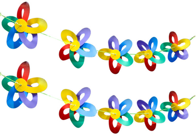 파티쇼 스카이 오색 개업식 바람개비 가랜드, 혼합색상, 1세트
