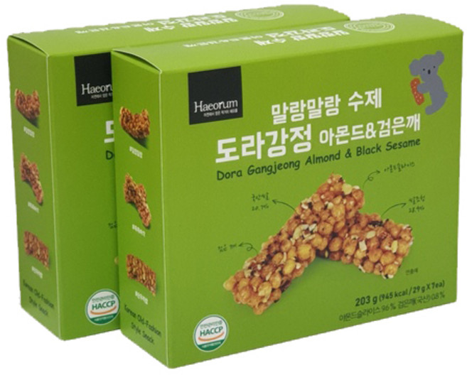 해오름 말랑말랑 수제 도라강정 아몬드 앤 검은깨, 29g, 14개