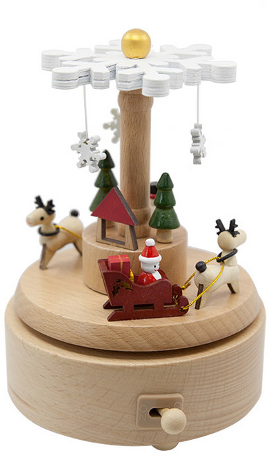 우든크래프트 산타의 눈꽃 축제 오르골 YP1524, 혼합색상