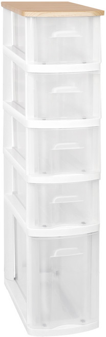 리빙스마일 로망스 우드서랍장, 혼합색상, 5단