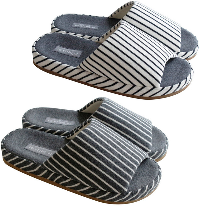 라벨라코 타이틀 실내화 2종 세트, 차콜, 크림, 1개