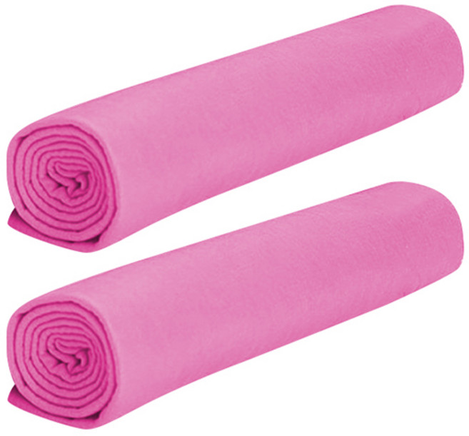 블럭마트 반려동물 심플 타월 2p, 핑크