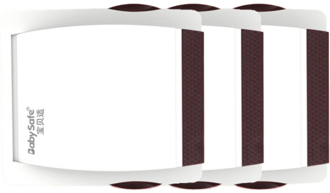 블럭마트 3M 양면테이프 부착 슬라이딩 도어 잠금장치, 브라운, 3개