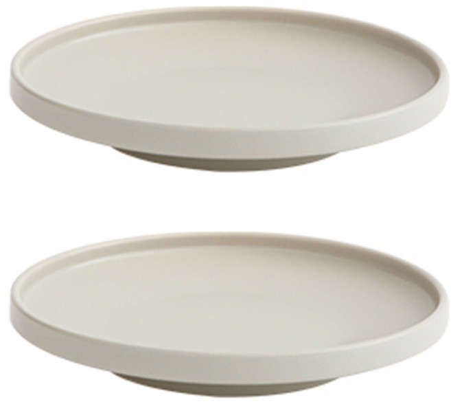 에라토 오트 접시, 2개, 접시 2개, 크림