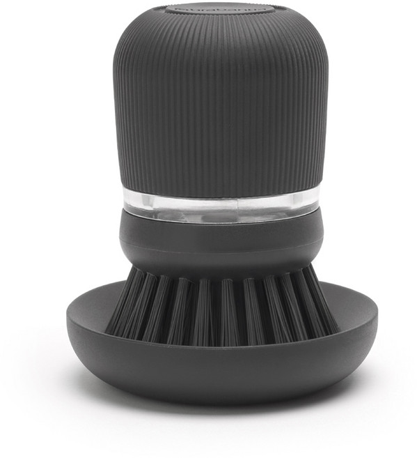 brabantia 加液型洗鍋刷組 清潔液瓶+洗碗刷, 深灰色, 1套
