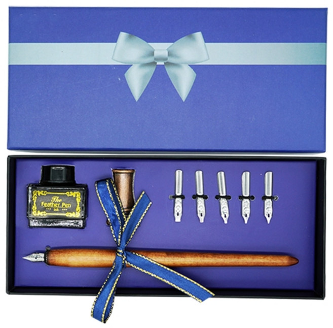 Tramol 클래식 만년필 + 홀더 + 잉크 + 펜촉 5p 세트, 밝은브라운(SP068042)