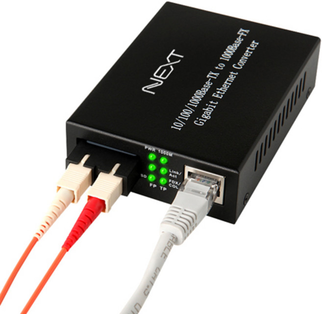 넥스트유 이더넷 UTP to 광케이블 컨버터 멀티 SC타입 NEXT-2000GSCM, 1개