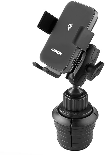 ARKON 무선N오토 로버스트 스몰 차량용 컵홀더 무선충전 핸드폰 거치대 AWCRMS323, 1세트
