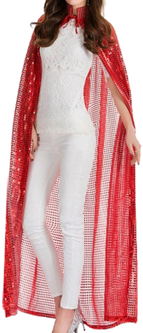 리빙다 카니발 반짝이 망토, 레드, 1개