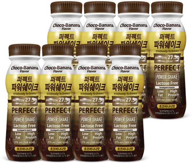 칼로바이 퍼펙트파워쉐이크 헬스 단백질 보충제 초코바나나, 275ml, 8개