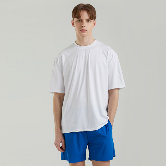 에이치머스 남성용 바르나 오버핏 래쉬가드 상의 + 워터 보드숏, BLUE