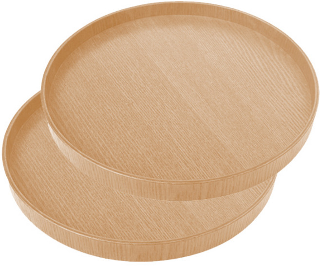 블럭마트 원목 원형 쟁반 2p, 우드, 2개