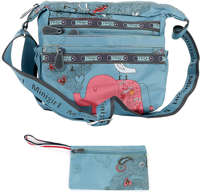 미니걸 코끼리 트윈지퍼크로스 + 파우치 EB3016 숄더