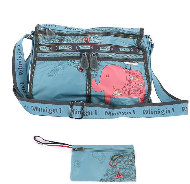 미니걸 코끼리 투포켓크로스 대 + 파우치 EB191 숄더