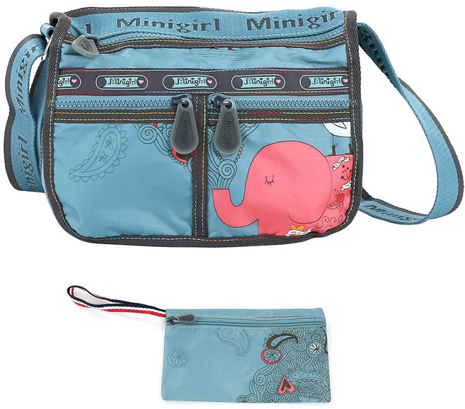 미니걸 코끼리 투포켓크로스 숄더백 + 파우치 EB190