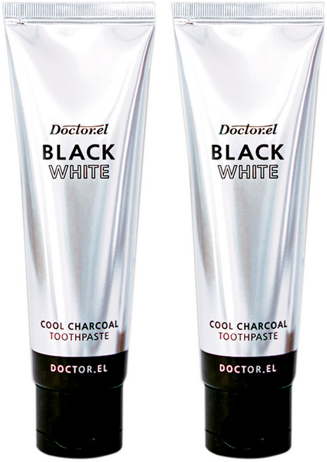 닥터이엘 블랙화이트 숯 치약, 120g, 2개