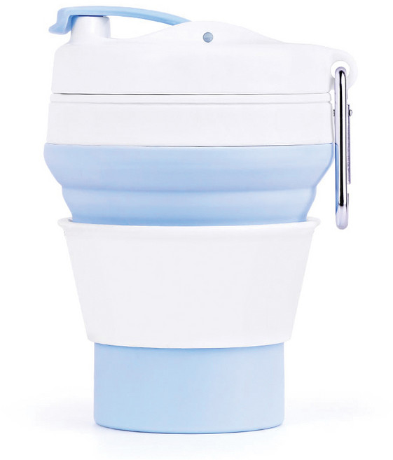 퓨코이 접이식 실리콘 텀블러2, 480ml, 파스텔블루