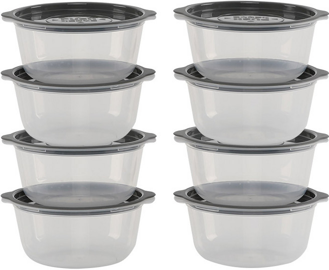 홈앤하우스 어스스팀쿡 대용량 전자레인지 용기 650ml, 그레이, 8개