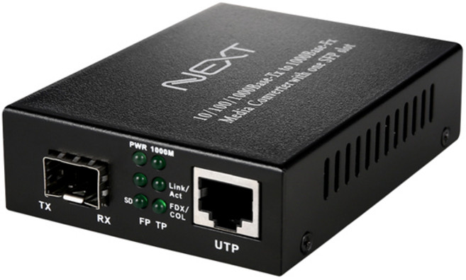 넥스트유 SFP 모듈지원 기가비트 이더넷 광미디어 컨버터, NEXT-2000G-SFP