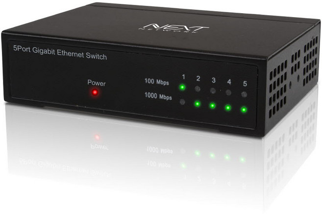 넥스트유 10/100/1000Mbps 5포트 기가 스위칭 허브, NEXT-2005GH, 1개[출고]_ma