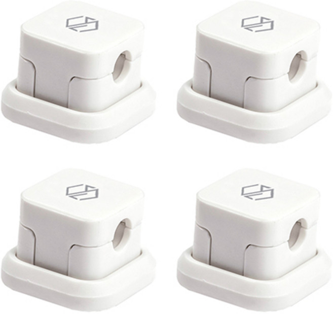 신지모루 차량용 마그네틱 케이블 홀더 화이트, 4개