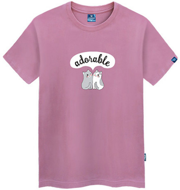 진마니아 고양이 라운드 남녀공용 빅사이즈 반팔티 TS-084