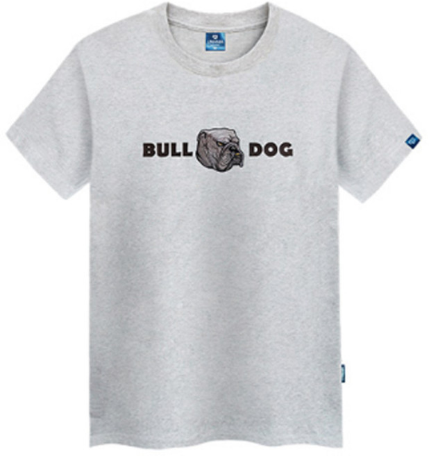 진마니아 남녀공용 불독 나염 패치 라운드 빅 사이즈 반팔 티셔츠 TS-044