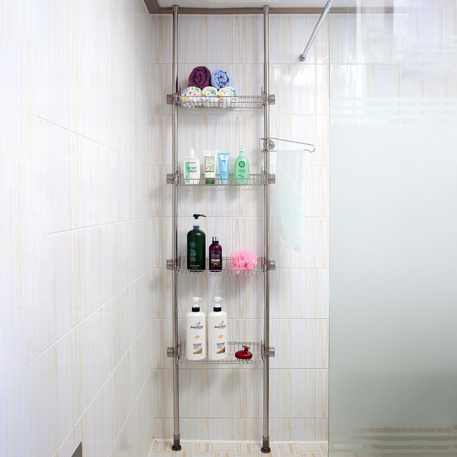 Sense2030 不鏽鋼浴室4層置物架, 1個, 銀色
