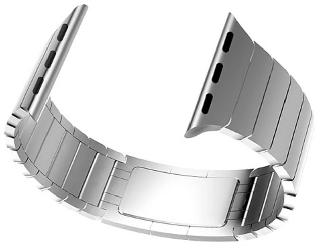 VICHELLE Apple Watch 3/4/5 蝴蝶長方扣金屬錶帶 (相容42/44mm), 銀色, 1個
