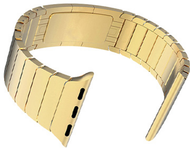 VICHELLE Apple Watch 3/4/5 蝴蝶長方扣金屬錶帶 (相容38/40mm), 金色, 1個