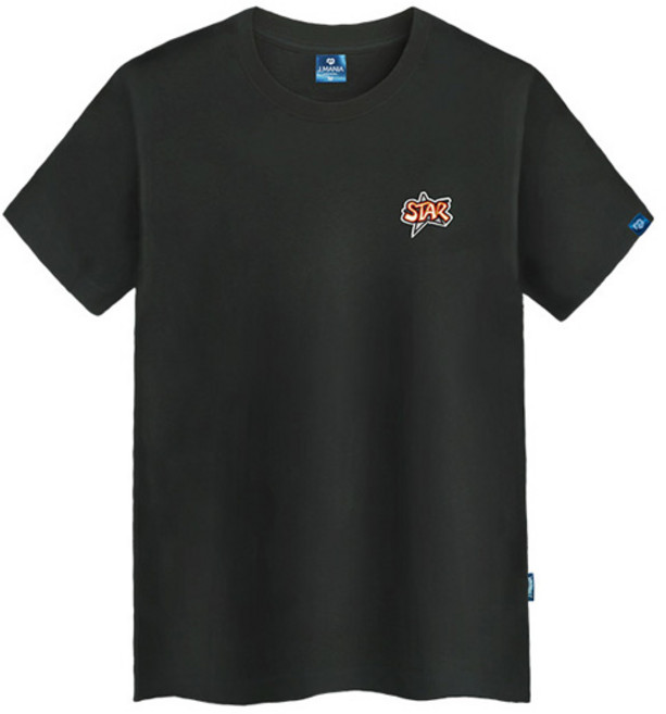 진마니아 STAR 자수 패치 라운드 빅사이즈 반팔티 TS-701