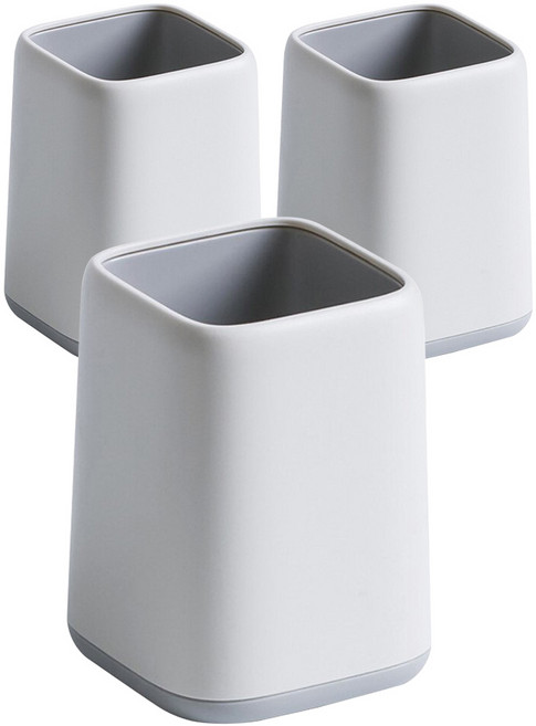 파스텔 무광 투톤 연필꽂이, 화이트, 3개