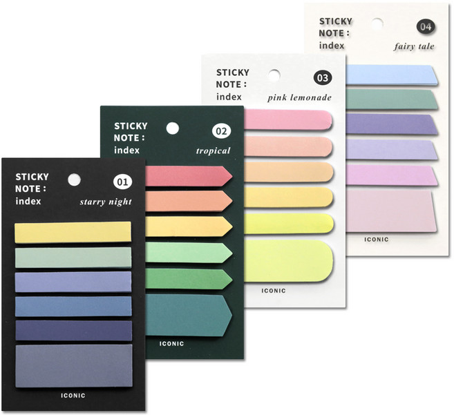 아이코닉 인덱스 점착 메모지 4종 세트, 180매, 1세트