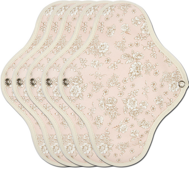 위즐리 면생리대 핑크플라워, 중형, 1개입, 5개