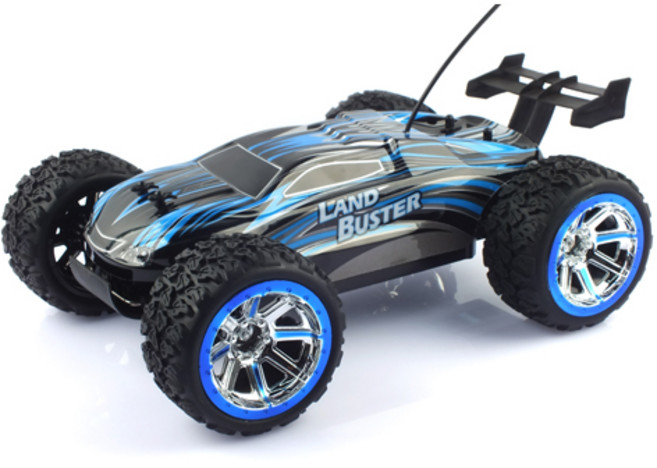 레프리카 27MHz 1:12 랜드버스터 맥스 4륜구동 레이싱 RC CBT352011BL 블루, 혼합색상, 1개