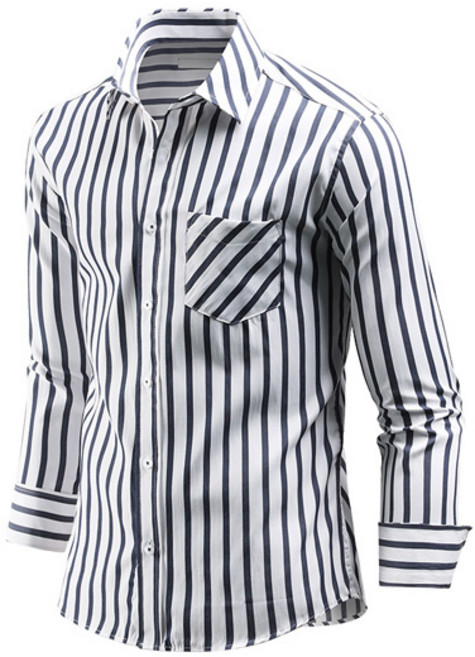 다꾸앙 남성용 오늘의 훈남 스트라이프 긴팔 셔츠 C02D14_st1871