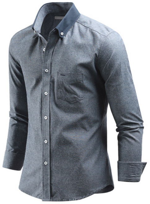 다꾸앙 남성용 간결하게 솔리드 긴팔 셔츠 C02D14_ss1867