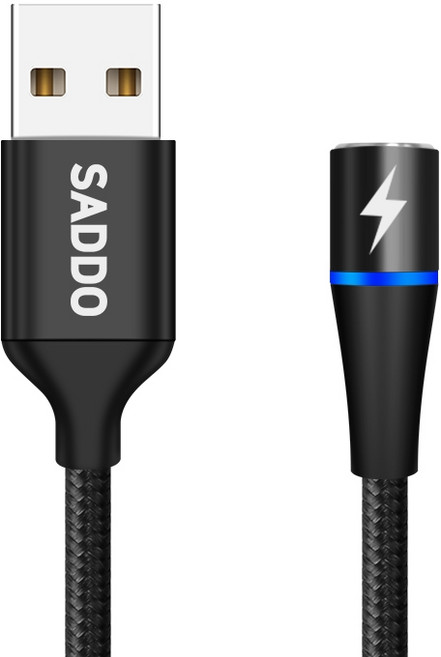 사또 마그네틱 고속충전 케이블, 0.5m, 블랙, 1개