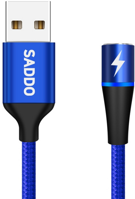 사또 마그네틱 고속충전 케이블, 2m, 블루, 1개