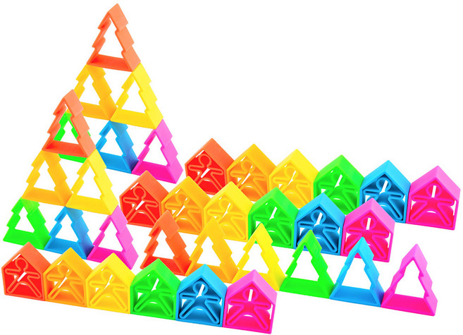 데나 스쿨 네온 블록 세트 54p, 혼합색상, 1개