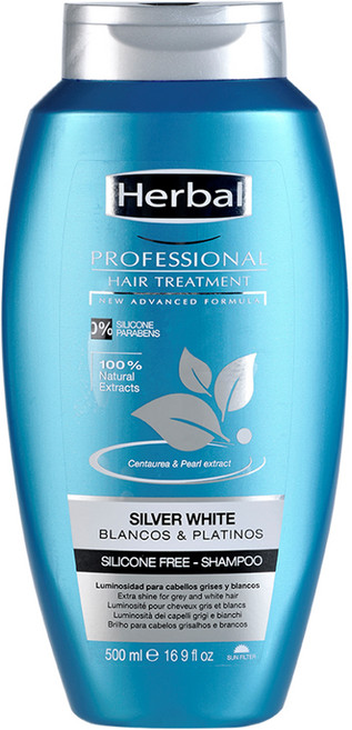 허벌 히스패니아 프로페셔널 헤어 트리트먼트 실버 화이트 샴푸, 500ml, 1개